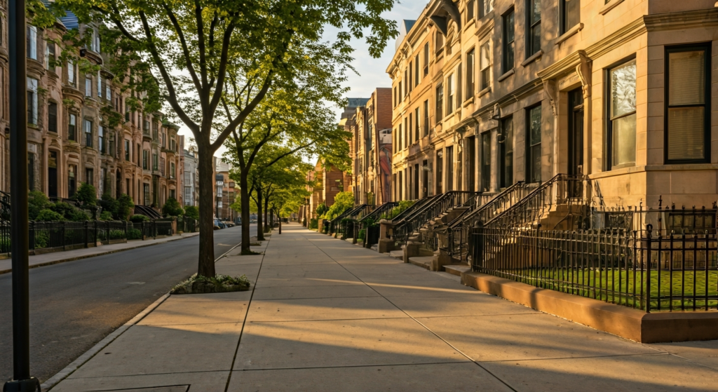 outside the street in a chicago neighborhood