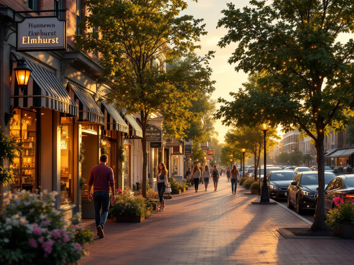 Elmhurst IL neighborhood street and homes