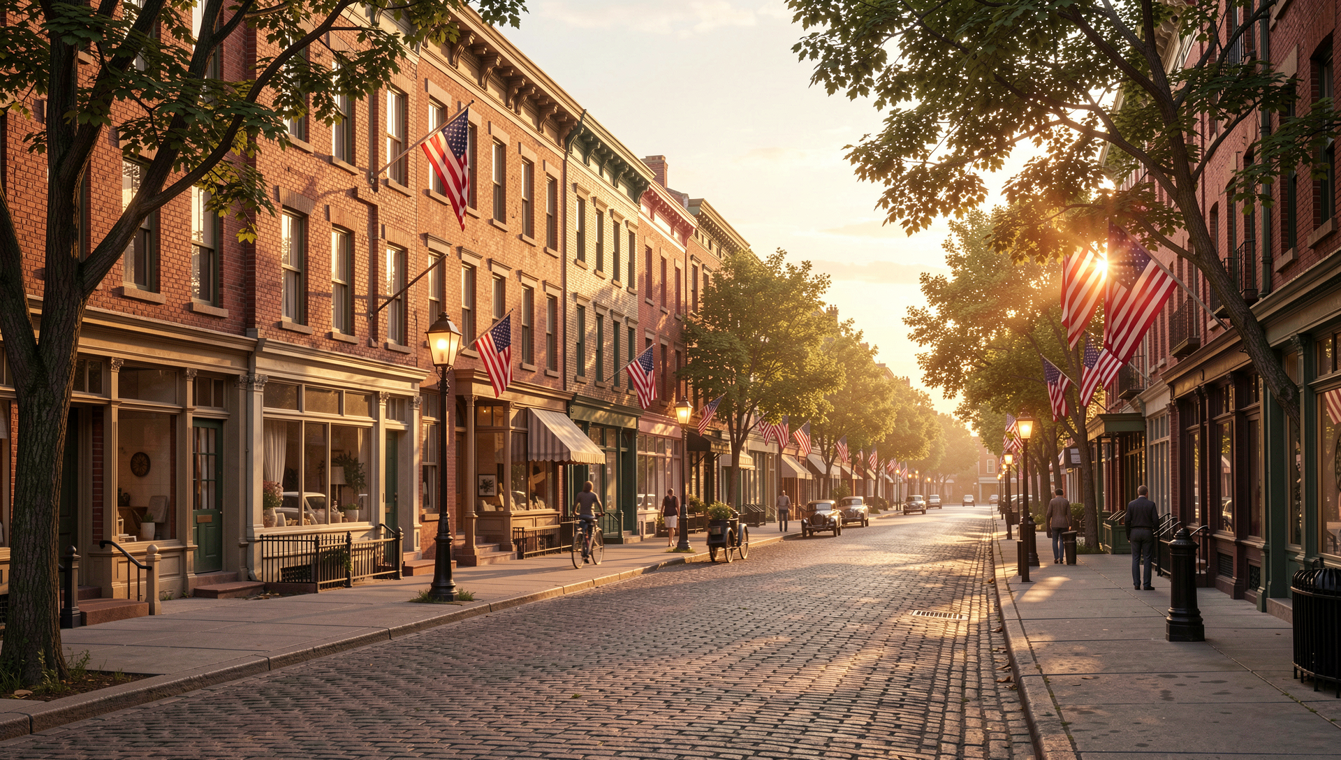 Early 1900s Elmhurst streetscape illustrating growth into a city.